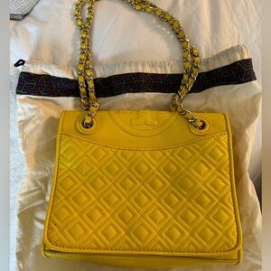 Tory Burch Yellow Quilted Bag